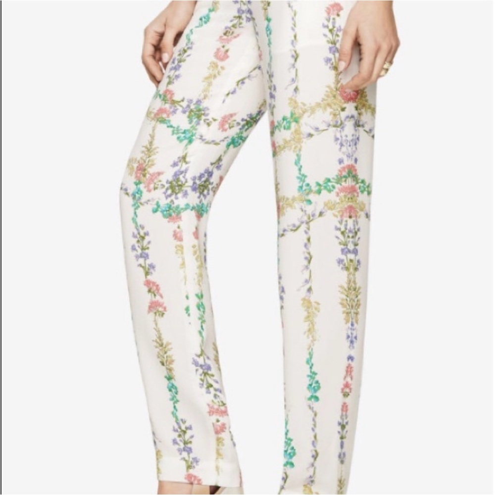 White Floral Dress Pants